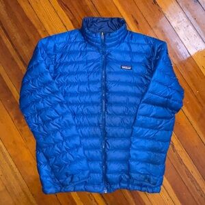 Patagonia Men's Blue Down Sweater Puffer Jacket — Large